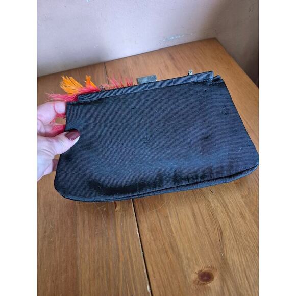 Iris Lane Evening Clutch Shoulder bag black satin embellished in crystals - Picture 4 of 7